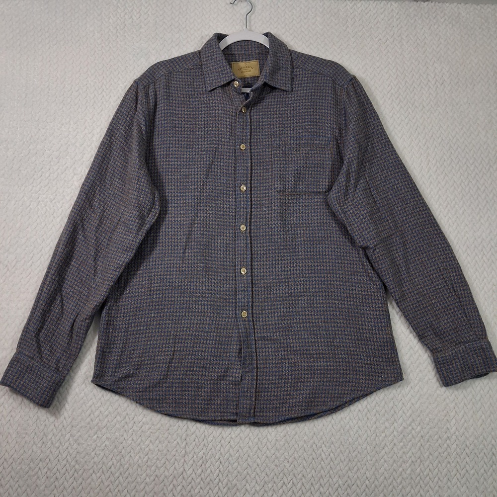 Portuguese Flannel Button Down Shirt Mens Large Blue Brown.
